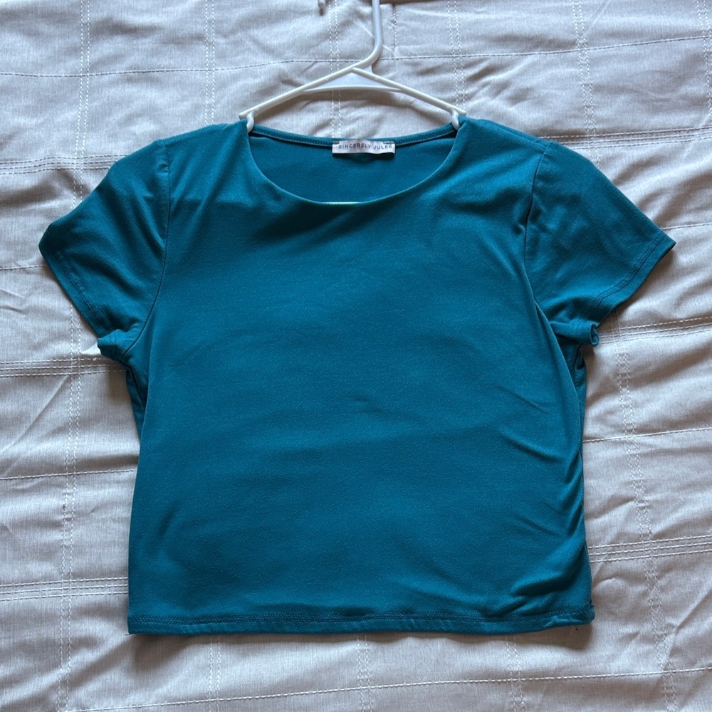 Sincerely Jules Teal Short Sleeve Top